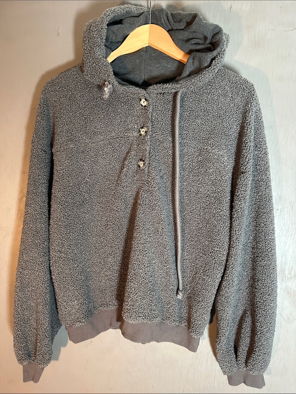 Current Air Men's Gray Sherpa Zip-Up Hoodie